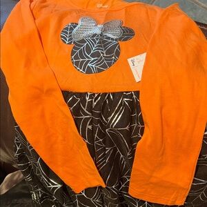 Disney Orange and Black Long Sleeve Kids Dress